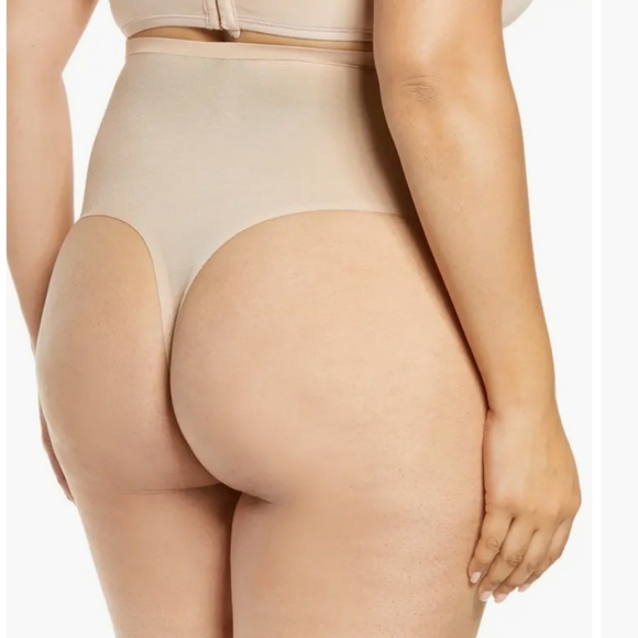 Skims mesh Sheer Sculpt High-waisted Thong - clay - Picture 4 of 16